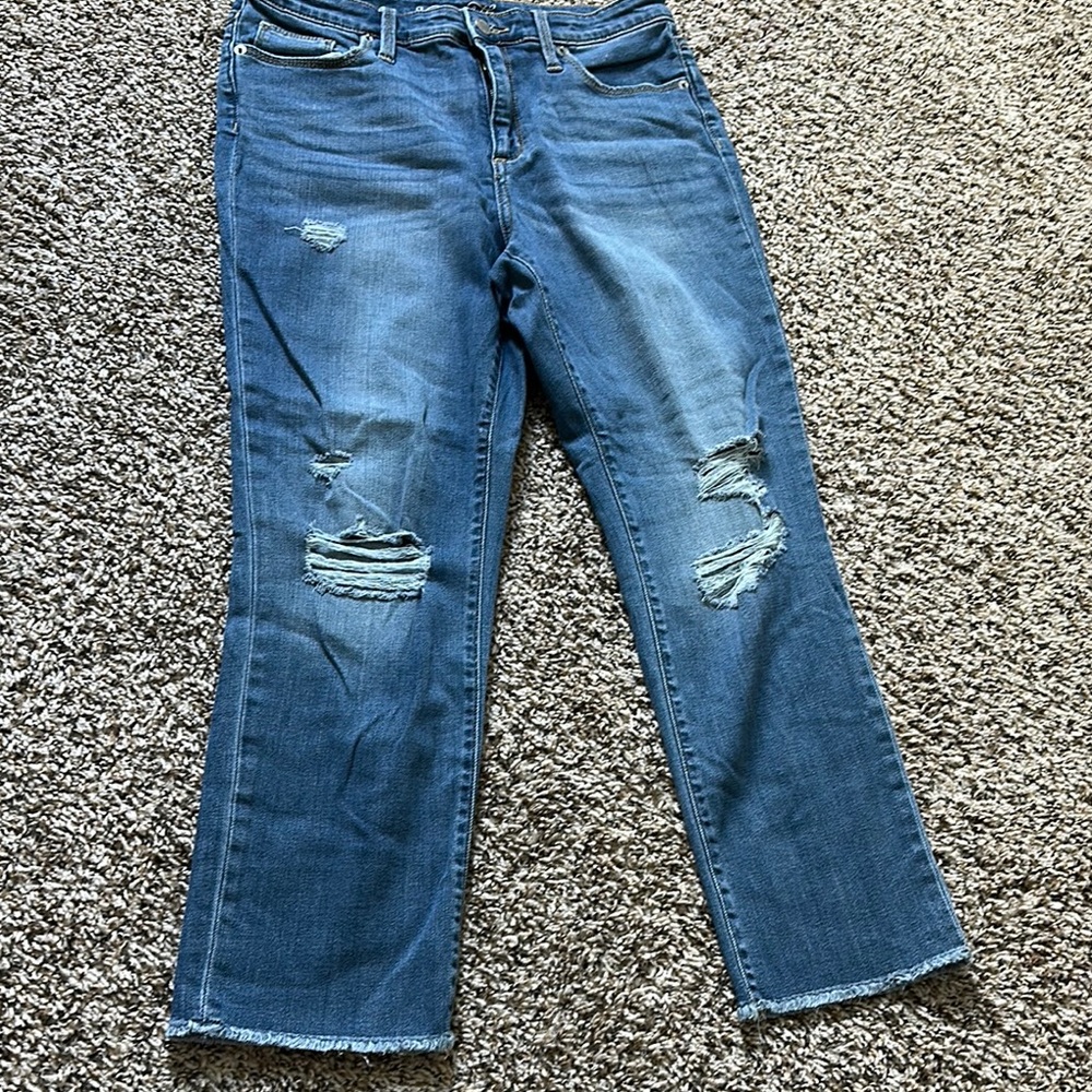 Distressed Blue Jeans